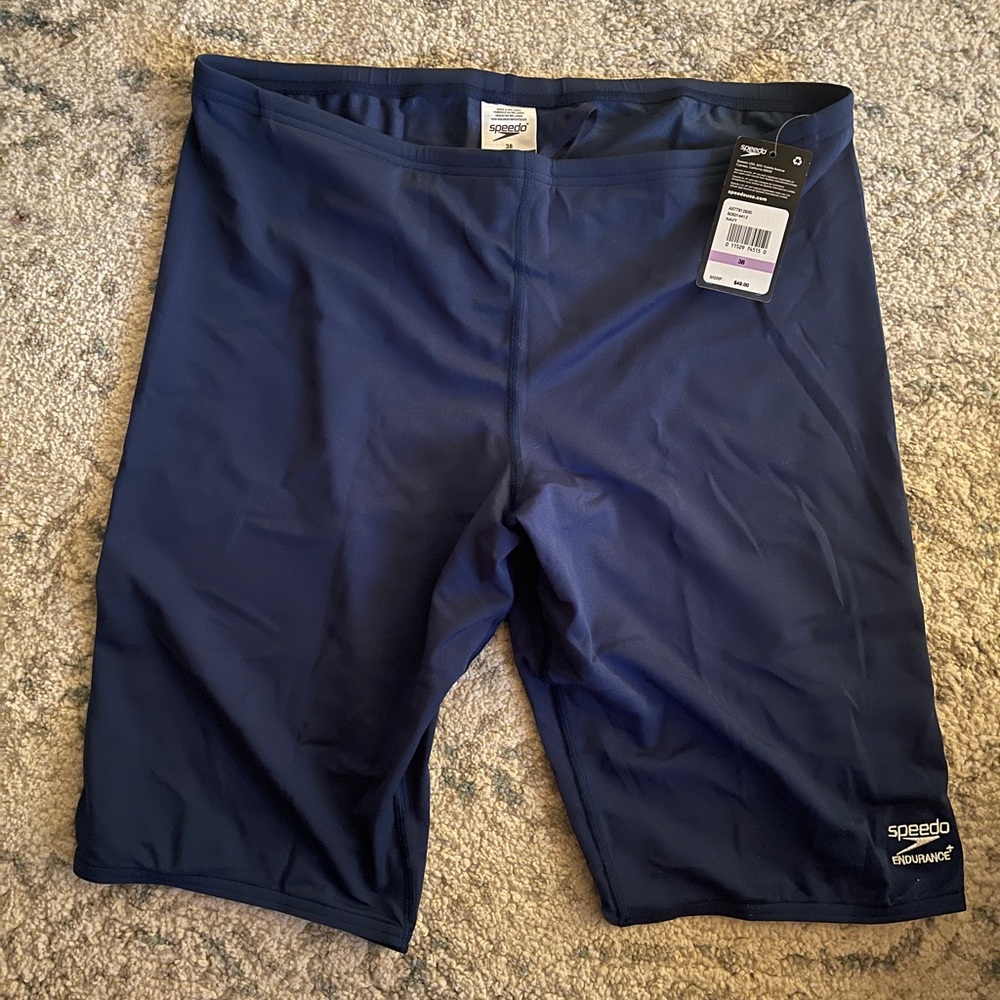 Speedo Competitive Poly Jammer NAVY NWT 38